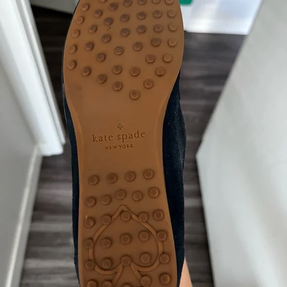 Kate Spade Navy Loafers with Gold Accents - Picture 3 of 4